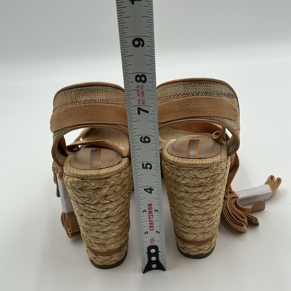 2454- Sam Edelman Chic Espadrille Wedge Sandals - Tan Size 9.5 NWT - Picture 7 of 8